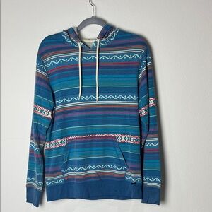 On the Byas Blue and Purple Striped Hoodie Mens Medium